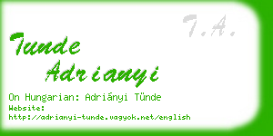 tunde adrianyi business card